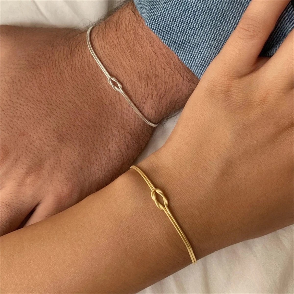 Couple's Matching Bond Knot Bracelets – Hidden Forever UK