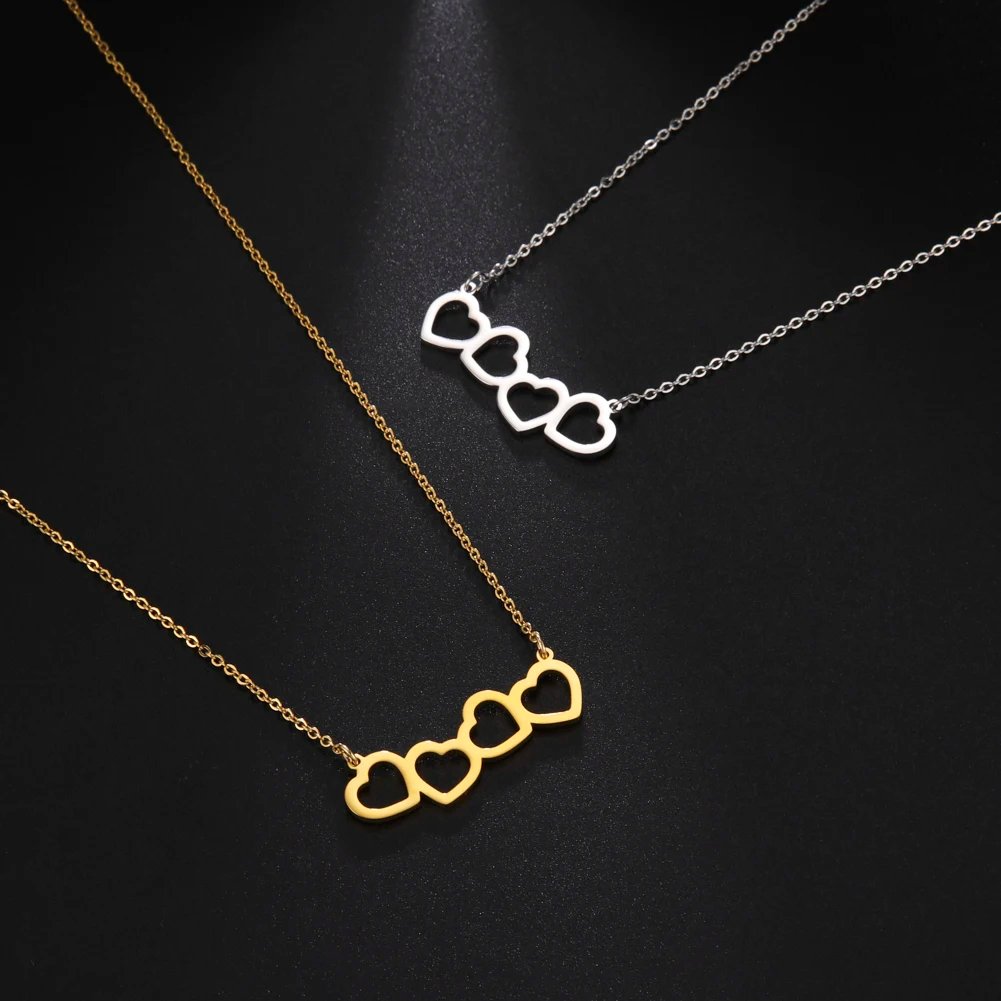 Connected Pendant Love Hearts Necklace - Hidden Forever