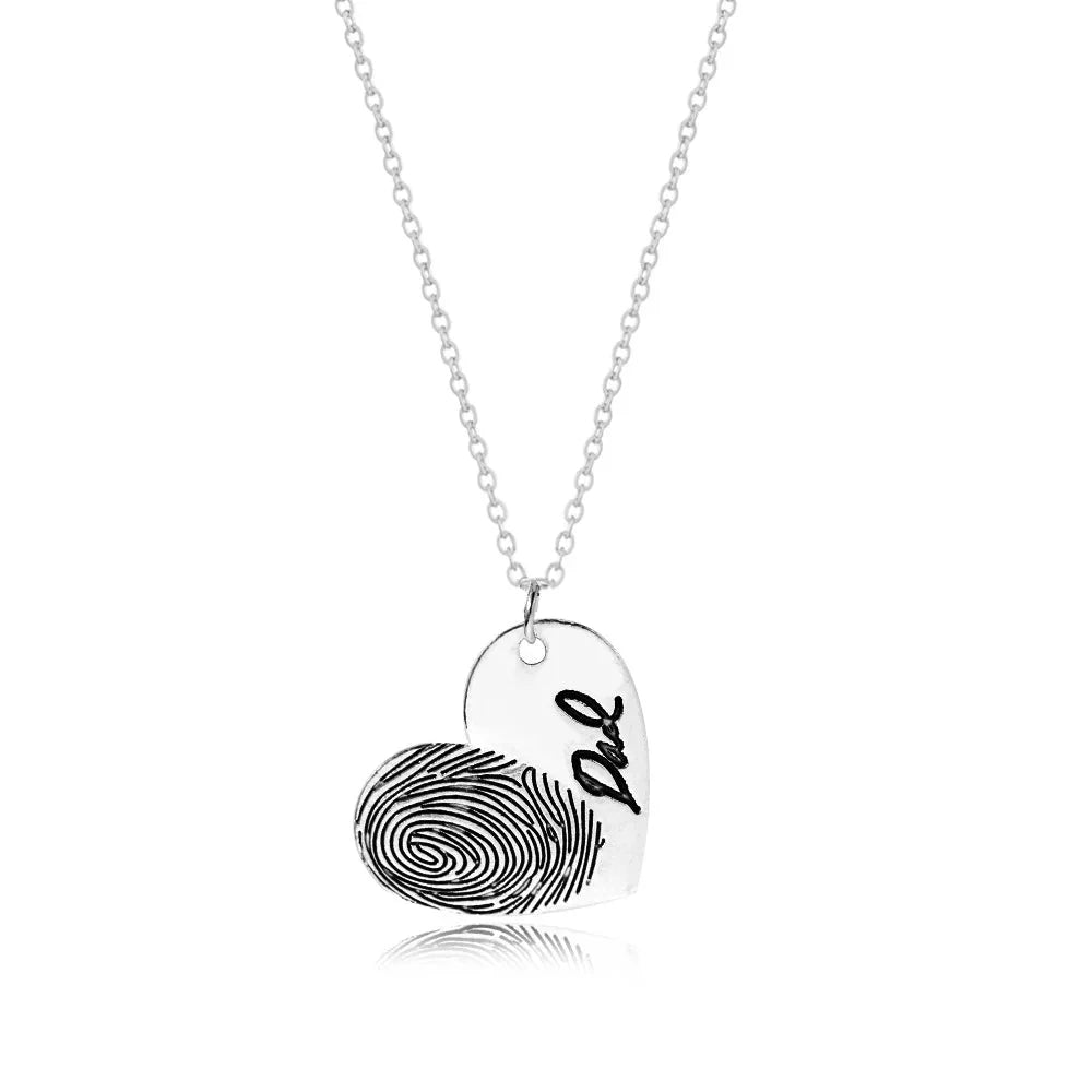 Custom Fingerprint Necklace with Engraved Name - Hidden Forever