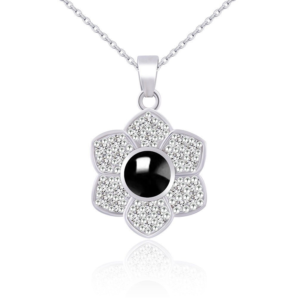 Custom Hidden Photo Projection 6 Petal flower Necklace - Hidden Forever