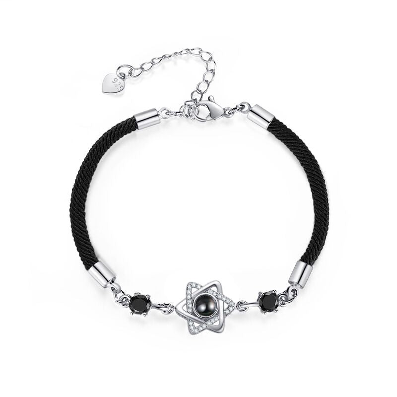 Custom Hidden Photo Projection Rope Hexagram Star Bracelet - Hidden Forever