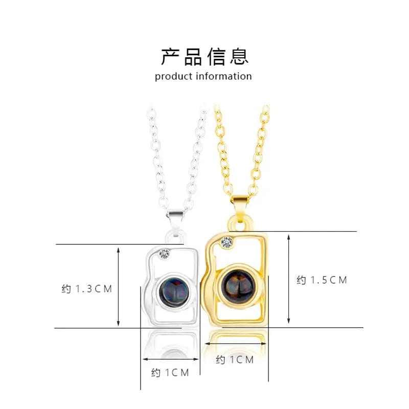 Custom Photo Projection 2 pcs Magnetic Camera Necklace - Hidden Forever