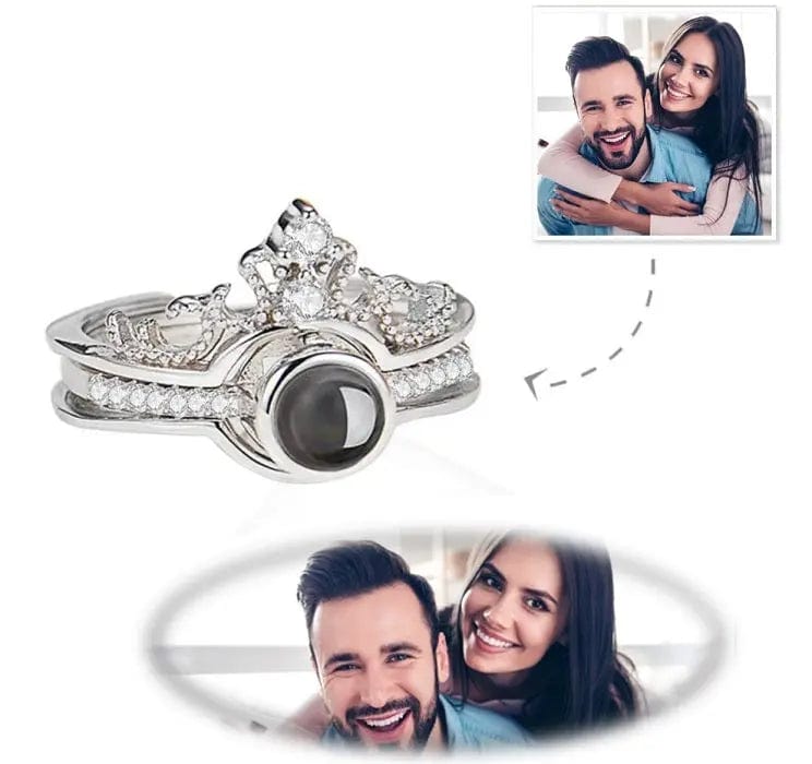 Custom Photo Projection Crown Ring - Hidden Forever