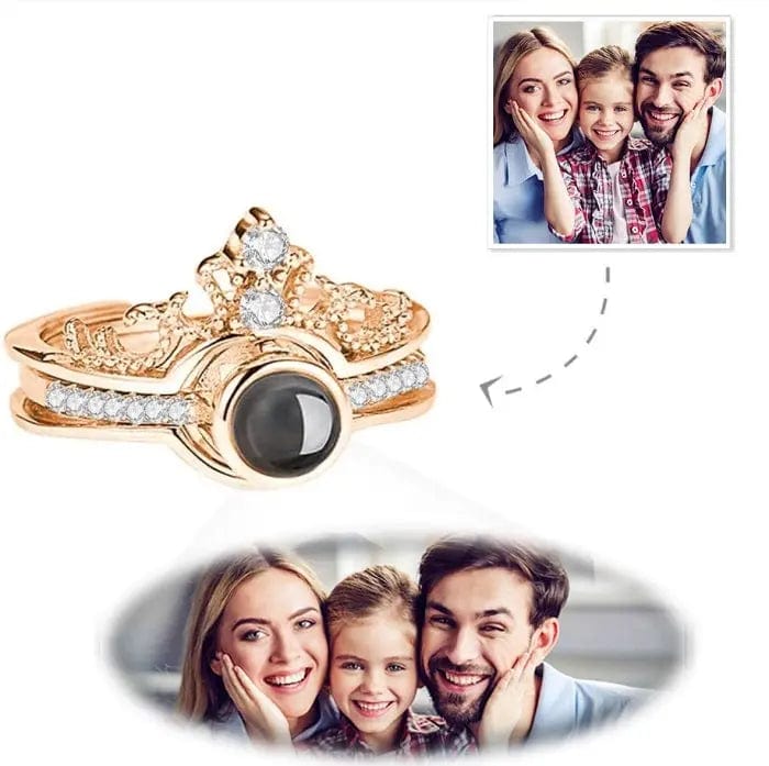 Custom Photo Projection Crown Ring - Hidden Forever