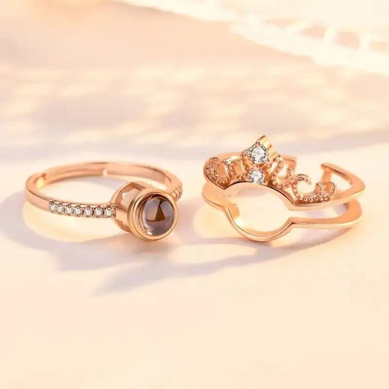 Custom Photo Projection Crown Ring - Hidden Forever