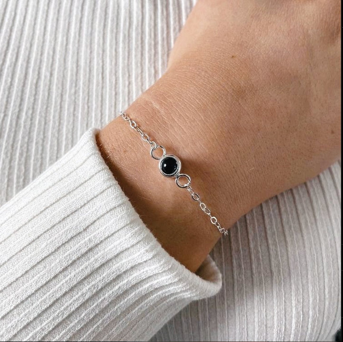 Custom Photo Projection Dainty Bracelet - Hidden Forever
