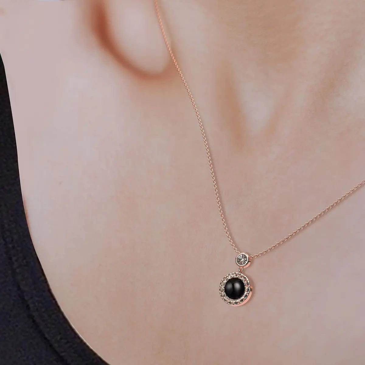 Custom Photo Projection Elegant Pendant Necklace - Hidden Forever