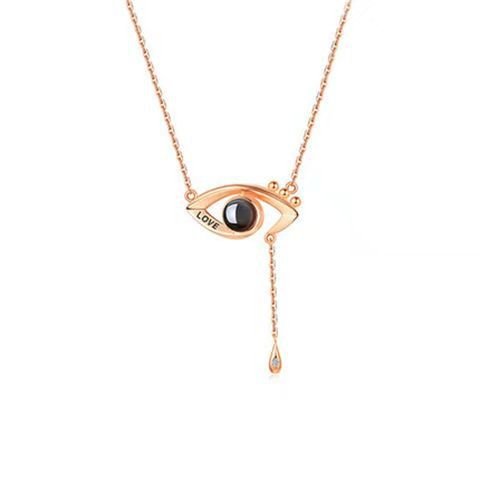 Custom Photo Projection Evil Eye Pendant Necklace - Hidden Forever