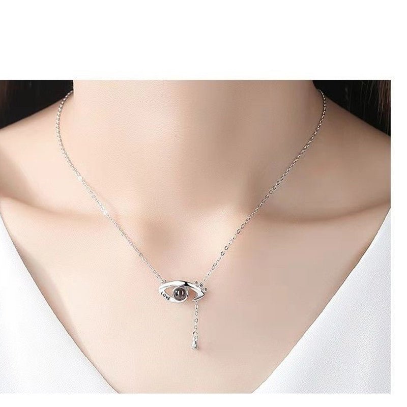 Custom Photo Projection Evil Eye Pendant Necklace - Hidden Forever