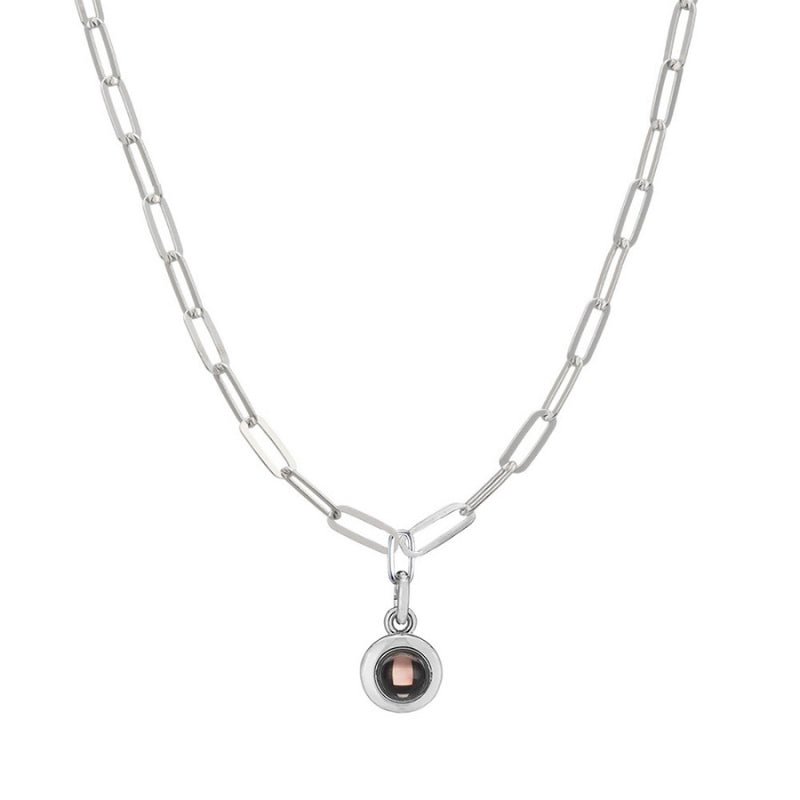 Custom Photo Projection Link Chain Zircon Gem Necklace - Hidden Forever