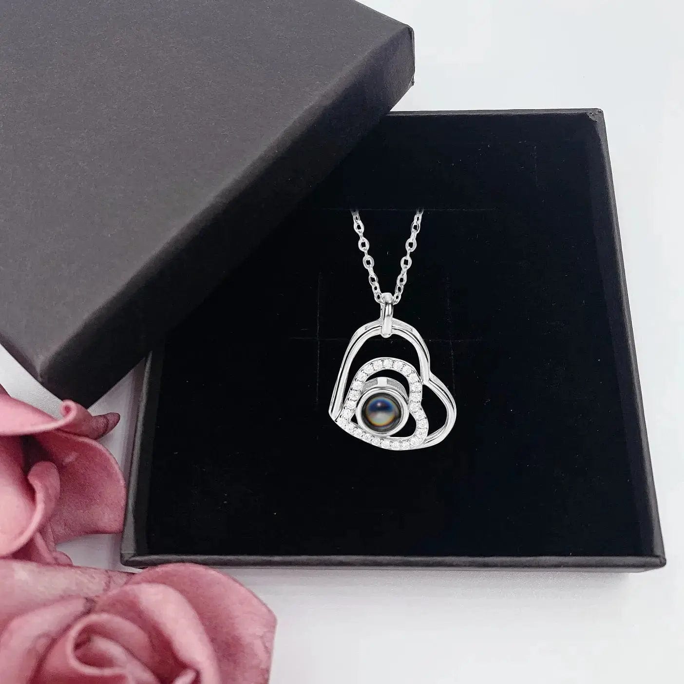 Custom Photo Projection Necklace | Put Your Photo Inside the Pendant - Hidden Forever