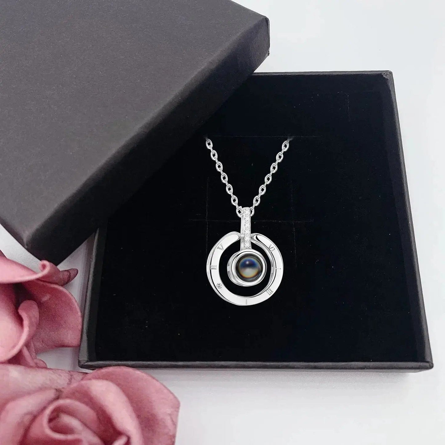Custom Photo Projection Necklace | Put Your Photo Inside the Pendant - Hidden Forever