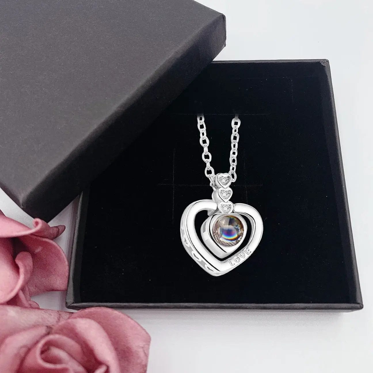 Custom Photo Projection Necklace | Put Your Photo Inside the Pendant - Hidden Forever