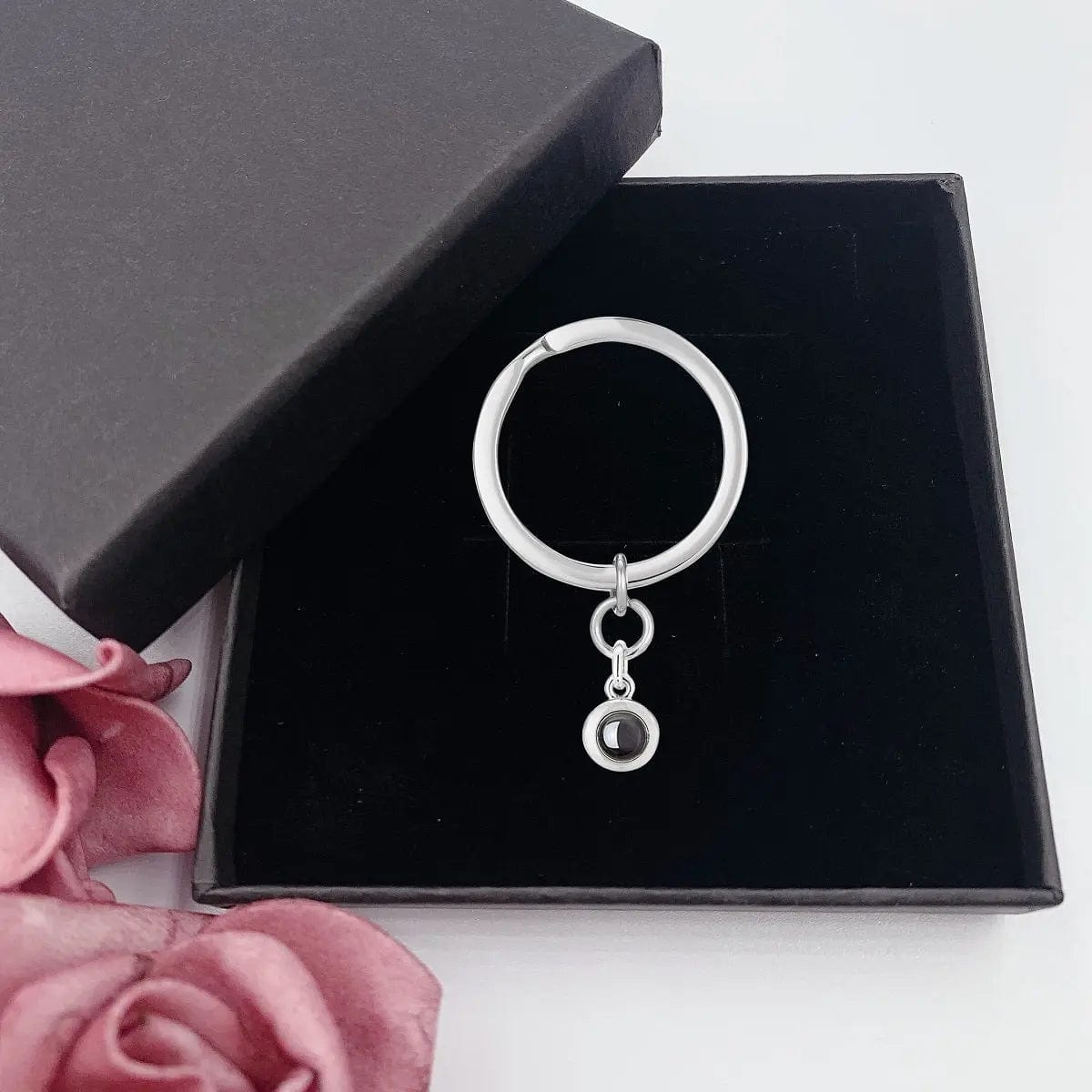 Custom Photo Projection Round Zircon Gem Necklace | Keychain - Hidden Forever