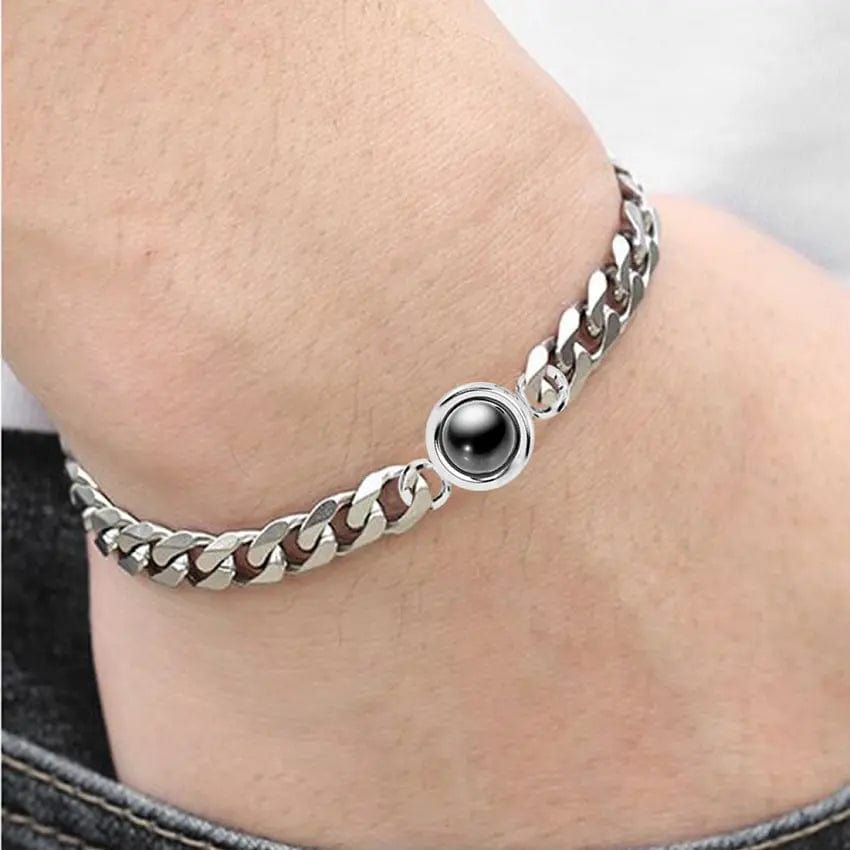 Custom Photo Projection Thick Chain Bracelet - Hidden Forever