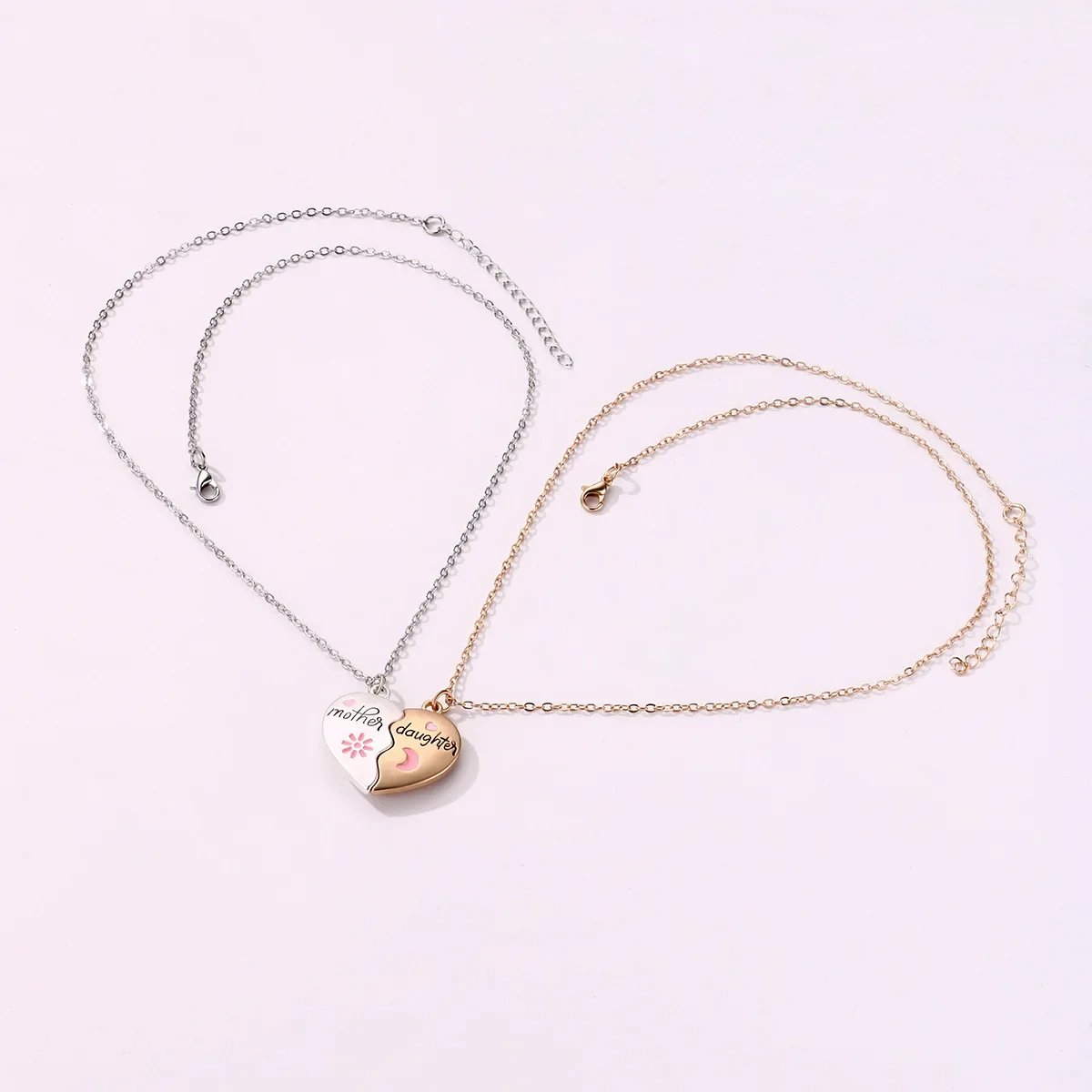 Heart Bond Connecting Mother-Daughter Necklaces - Hidden Forever