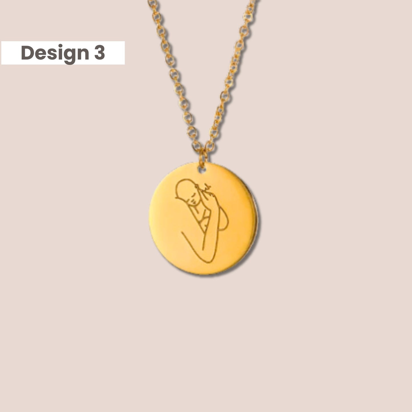 Mother and Angel Baby Necklace - Hidden Forever