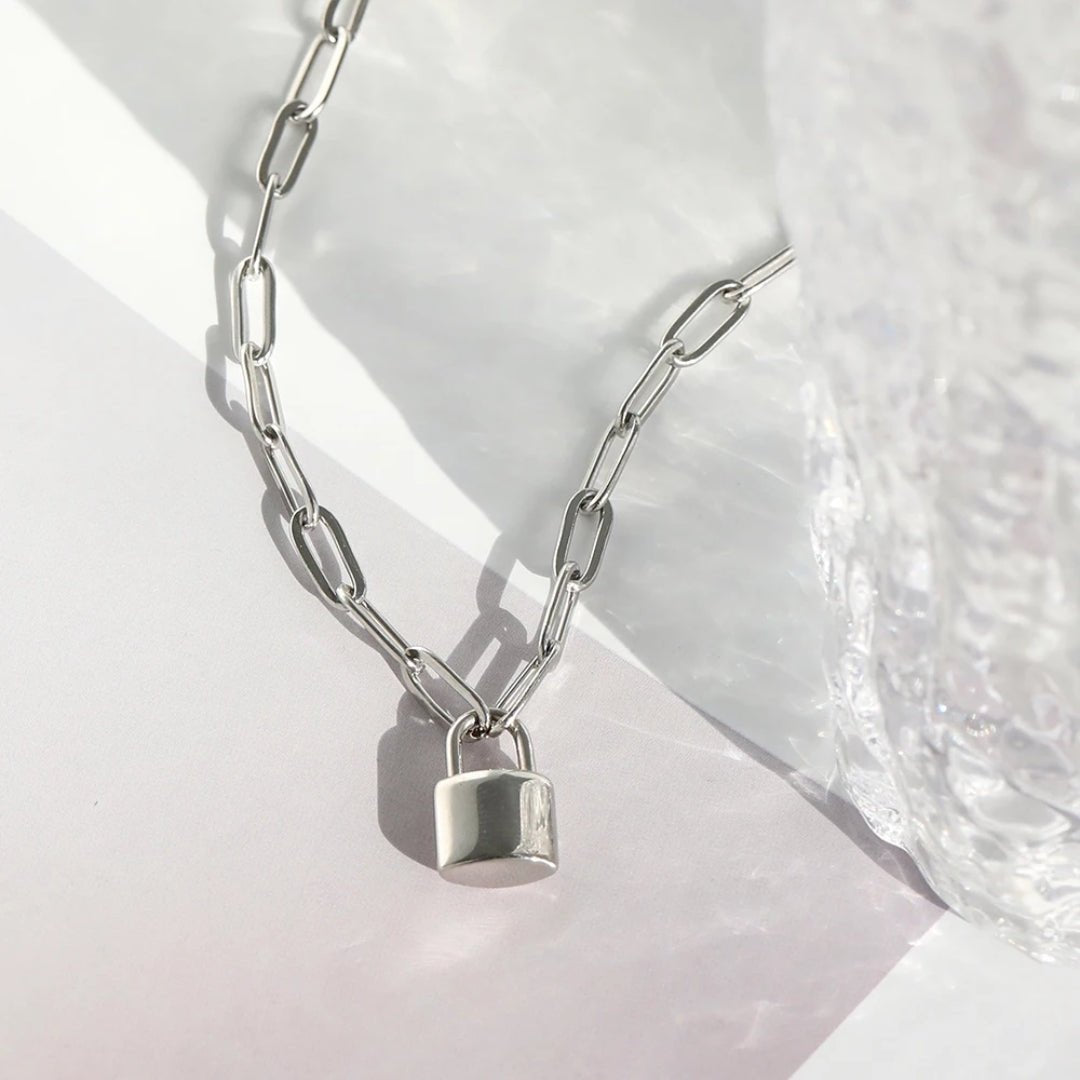 Mother & Daughter Link Padlock Necklace - Hidden Forever