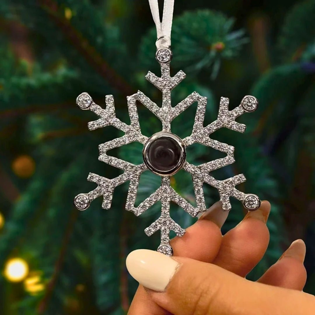 Personalized Christmas Everlasting Snowflake Photo Ornament - Hidden Forever