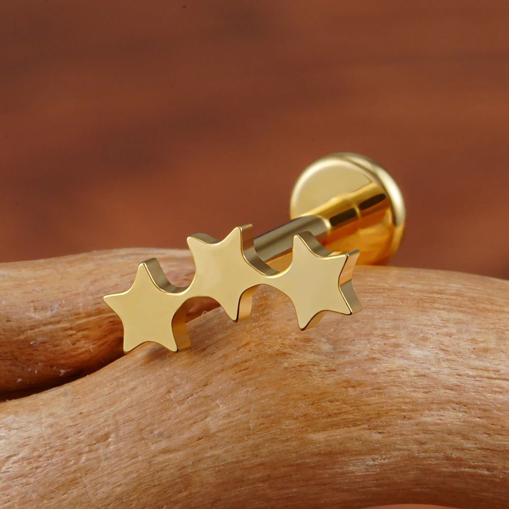 Triple Star Sleeper Earring - Hidden Forever