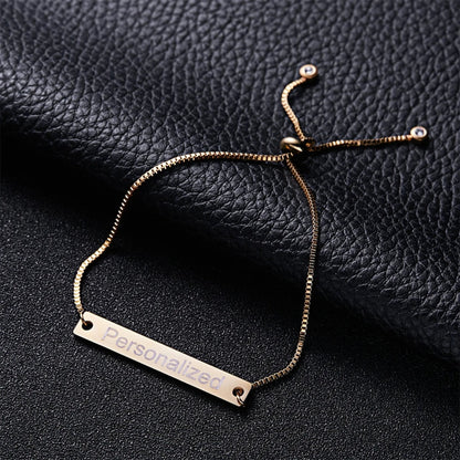 Adjustable Custom Engraved Name Bracelet - Hidden Forever