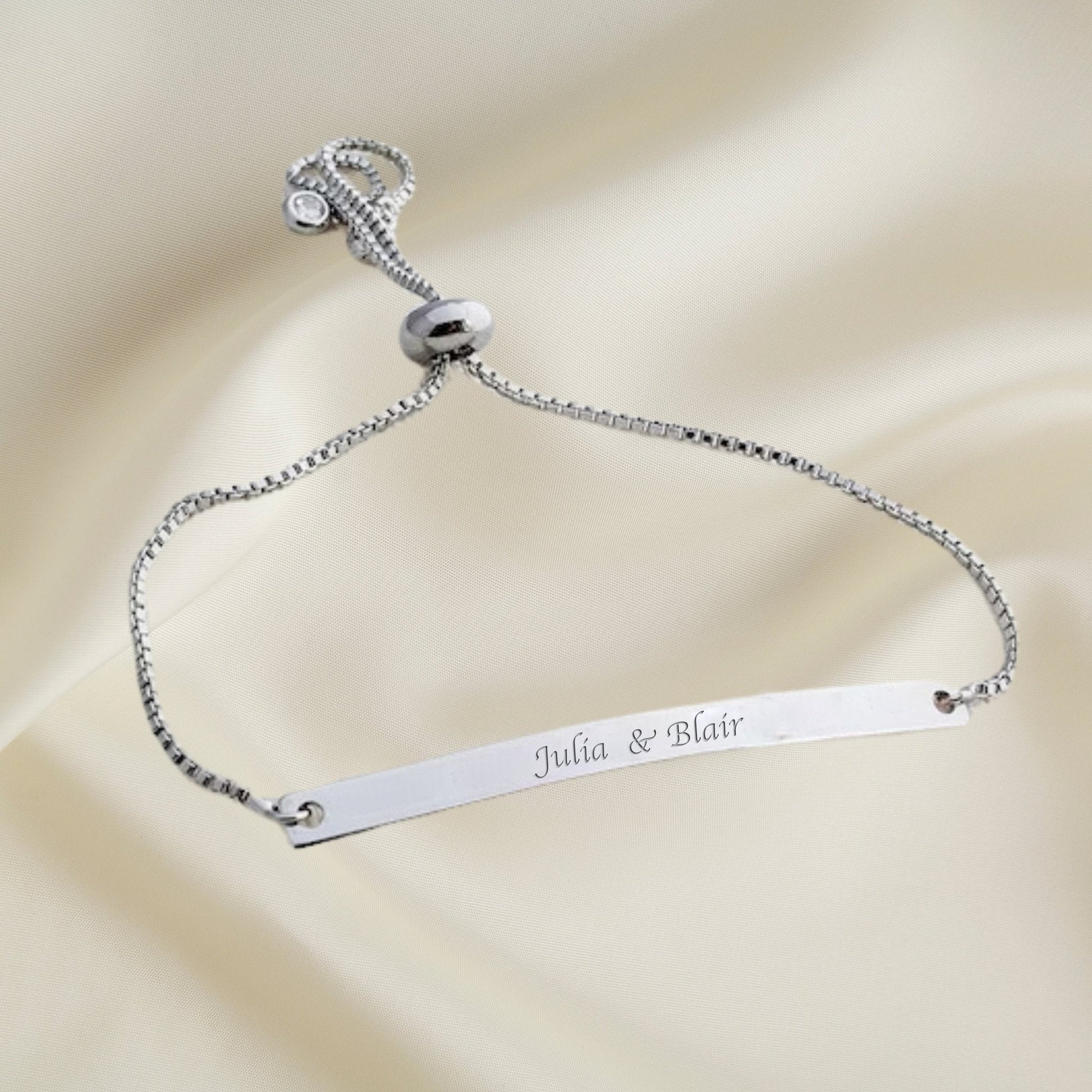 Adjustable Custom Engraved Name Bracelet - Hidden Forever