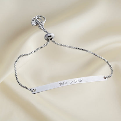 Adjustable Custom Engraved Name Bracelet - Hidden Forever