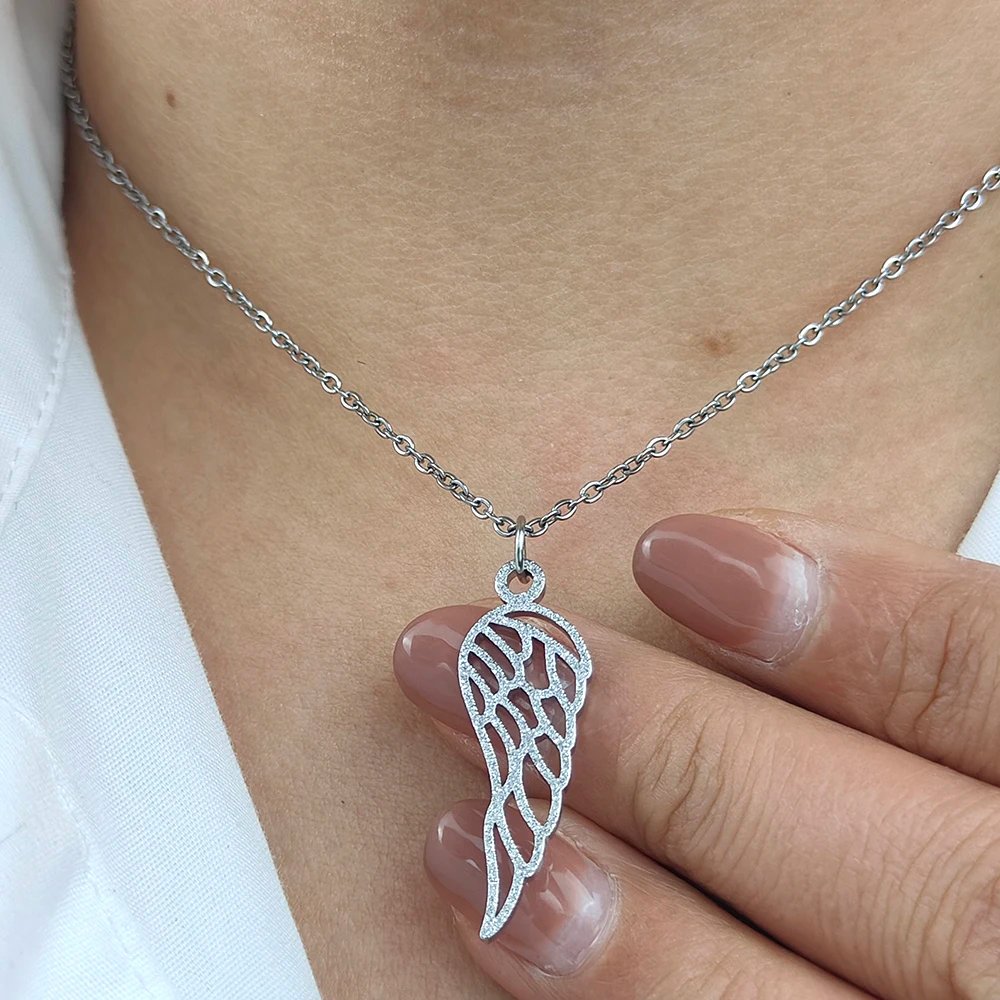 Angel Wing Charm Necklace - Hidden Forever