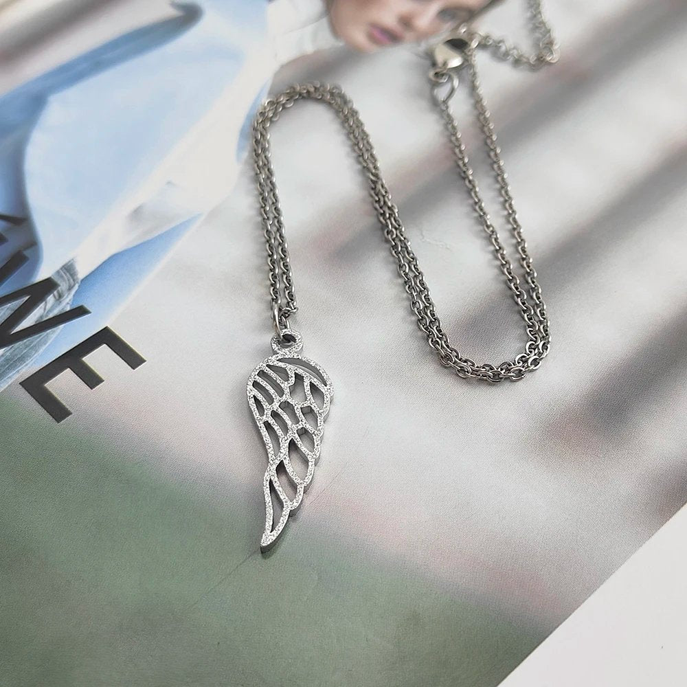 Angel Wing Charm Necklace - Hidden Forever