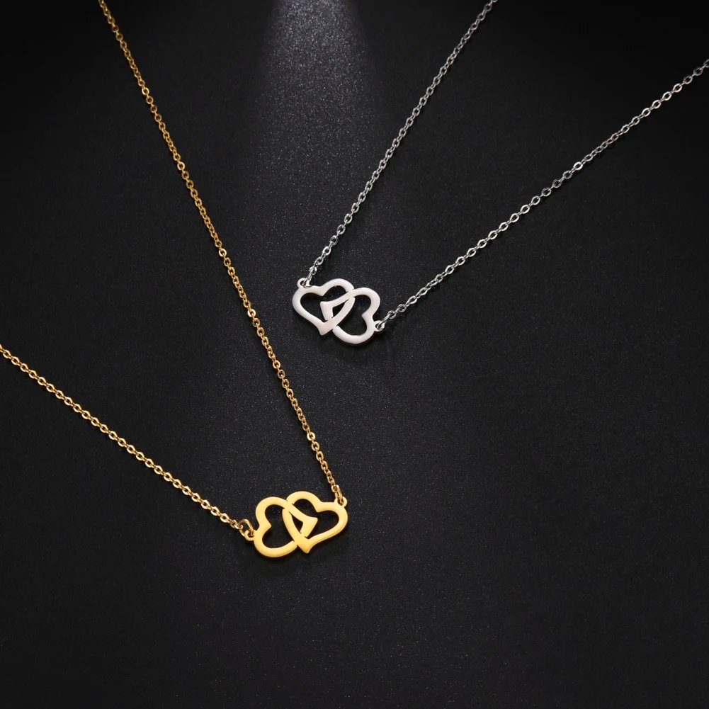 Connected Pendant Love Hearts Necklace - Hidden Forever