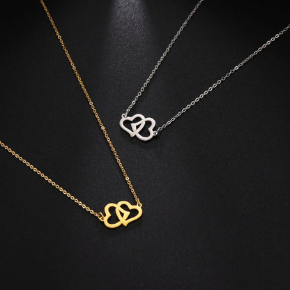 Connected Pendant Love Hearts Necklace - Hidden Forever