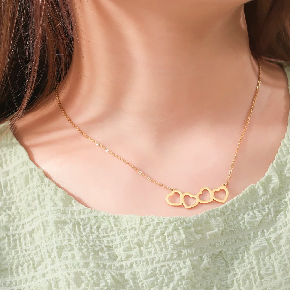 Connected Pendant Love Hearts Necklace - Hidden Forever