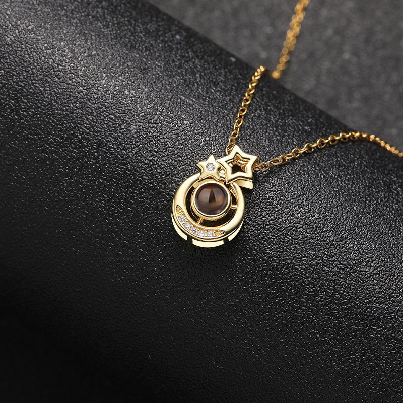 Custom Celestial Harmony Hidden Photo Necklace - Hidden Forever