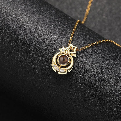Custom Celestial Harmony Hidden Photo Necklace - Hidden Forever