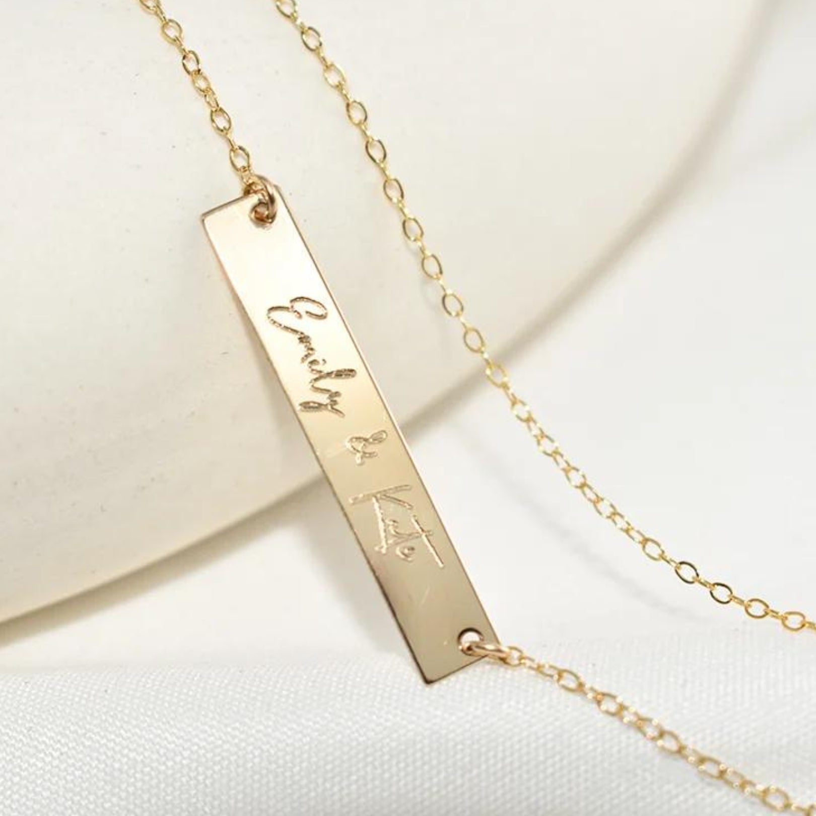 Custom Engraved Handwriting Necklace - Hidden Forever