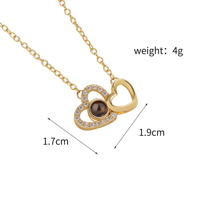 Custom Eternal Bond Two - Heart Projection Necklace - Hidden Forever
