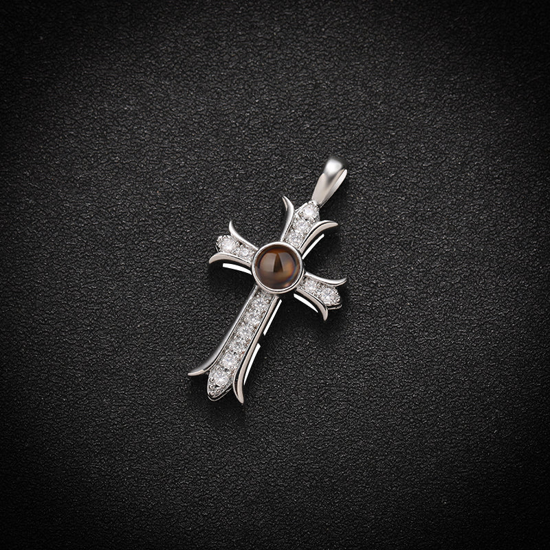 Custom Eternal Cross Hidden Photo Necklace - Hidden Forever