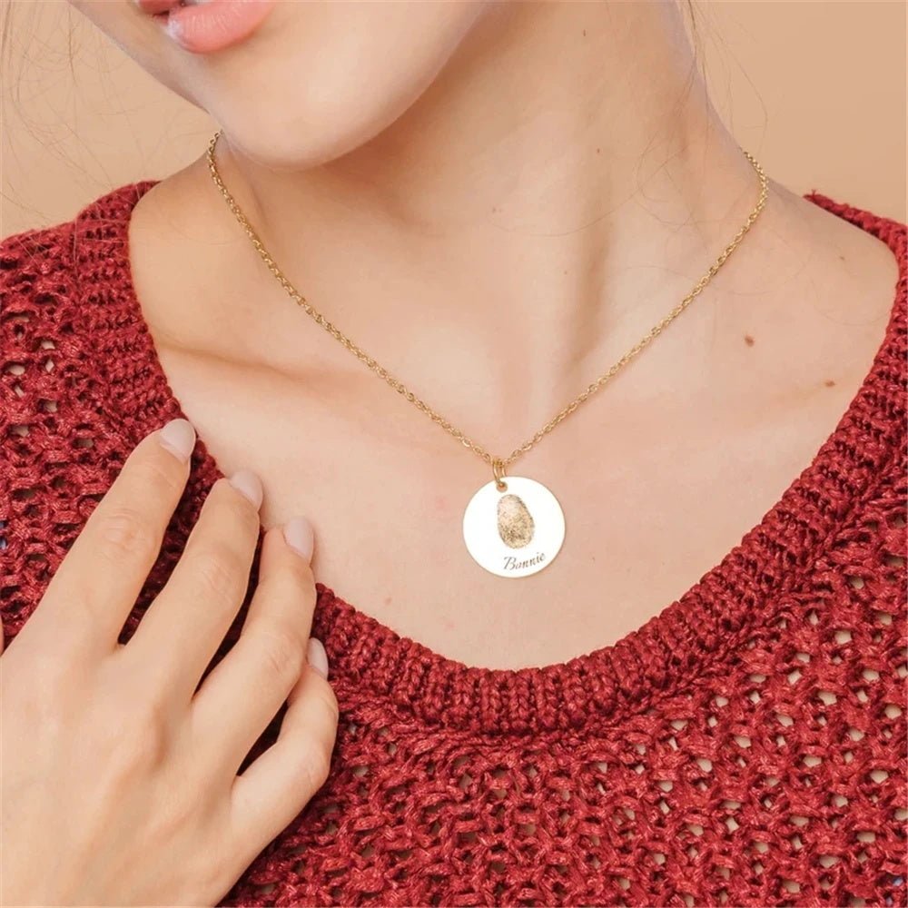 Custom Fingerprint Necklace - Hidden Forever