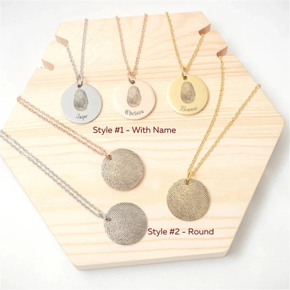 Custom Fingerprint Necklace - Hidden Forever
