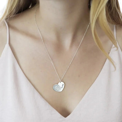 Custom Fingerprint Necklace with Engraved Name - Hidden Forever
