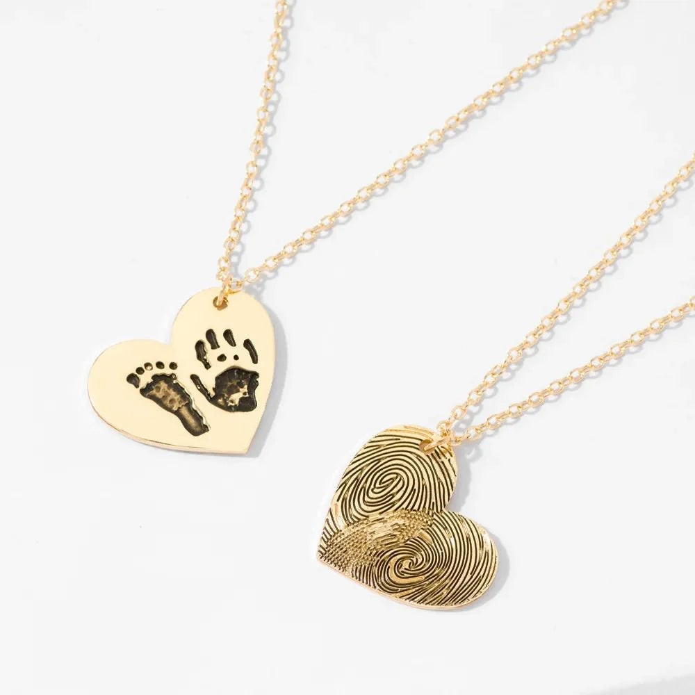 Custom Fingerprint Necklace with Engraved Name - Hidden Forever