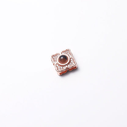 Custom Hidden Photo Projection 4 Petal Flower Necklace - Hidden Forever