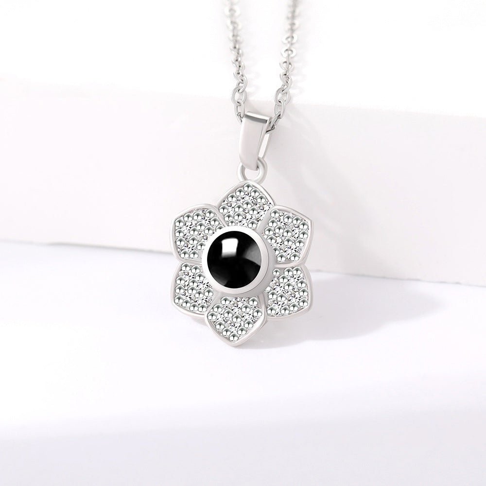 Custom Hidden Photo Projection 6 Petal flower Necklace - Hidden Forever