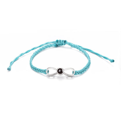 Custom Hidden Photo Projection Braided Infinity Zircon Bracelet - Hidden Forever
