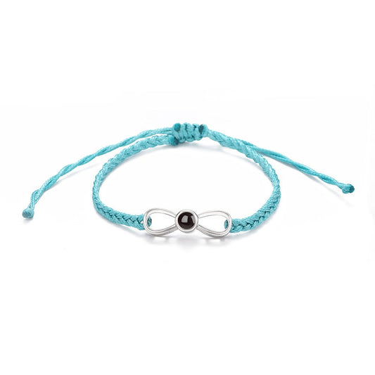 Custom Hidden Photo Projection Braided Infinity Zircon Bracelet - Hidden Forever