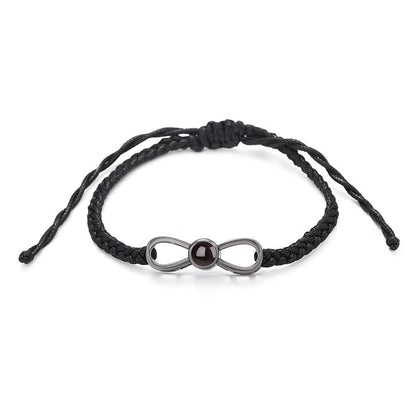 Custom Hidden Photo Projection Braided Infinity Zircon Bracelet - Hidden Forever