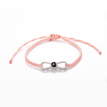 Custom Hidden Photo Projection Braided Infinity Zircon Bracelet - Hidden Forever