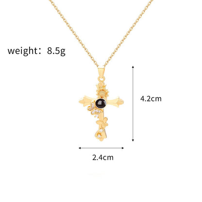 Custom Hidden Photo Projection Butterfly Cross Necklace - Hidden Forever