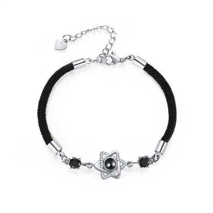 Custom Hidden Photo Projection Rope Hexagram Star Bracelet - Hidden Forever