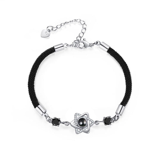 Custom Hidden Photo Projection Rope Hexagram Star Bracelet - Hidden Forever